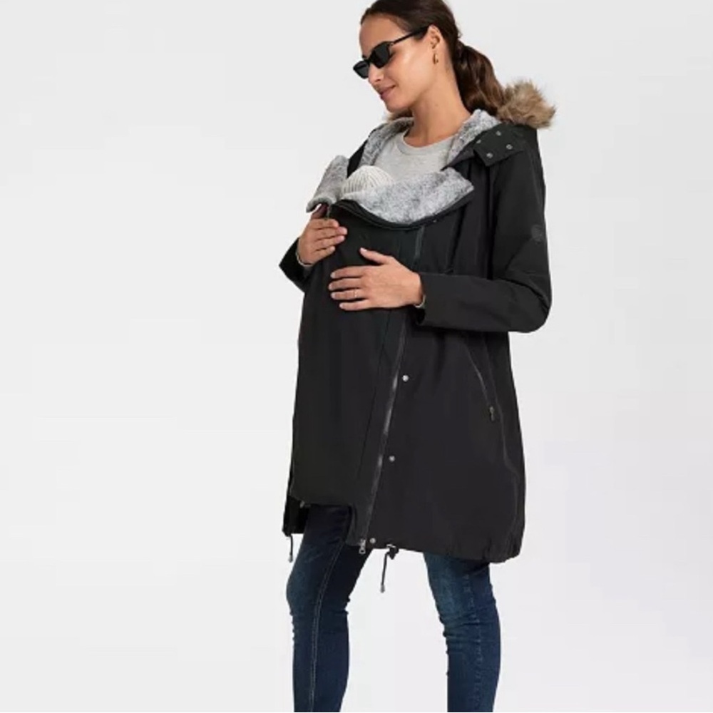 Women's Black 3-in-1 Maternity/Babywearing Jacket